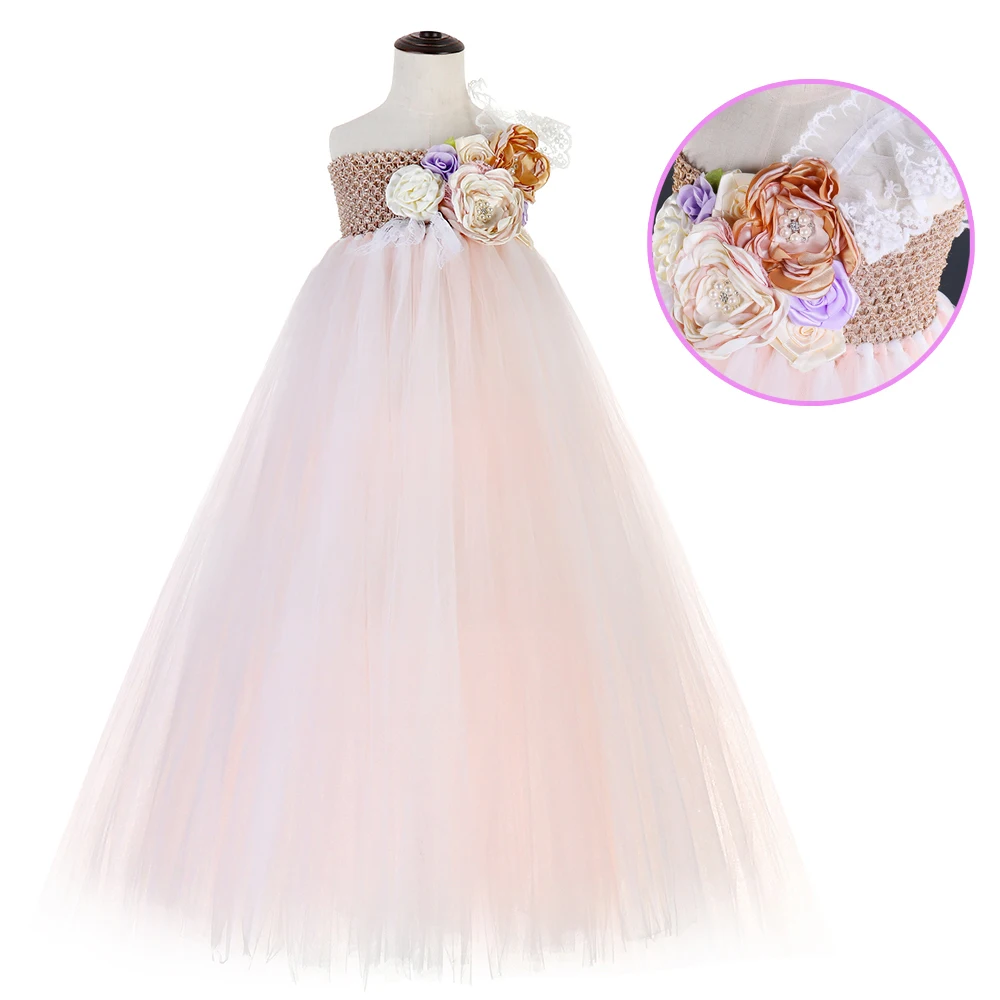 Платье-пачка детское на одно плечо с кружевом до щиколотки 8T | Детская одежда и