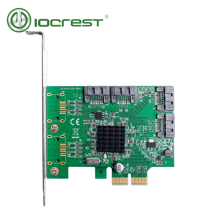 IOCREST SATA III 4 порта PCI e версия 2 слот контроллер x2 с низкопрофильным кронштейном|card