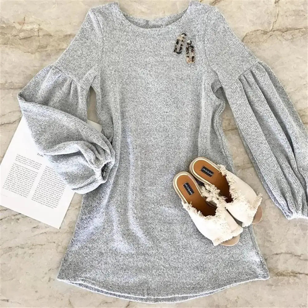 Hot Sale 2018 NEW Autumn Winter Sweater Dress Women Warm Sexy Loose Long O Neck Sleeve Knitted Female | Женская одежда