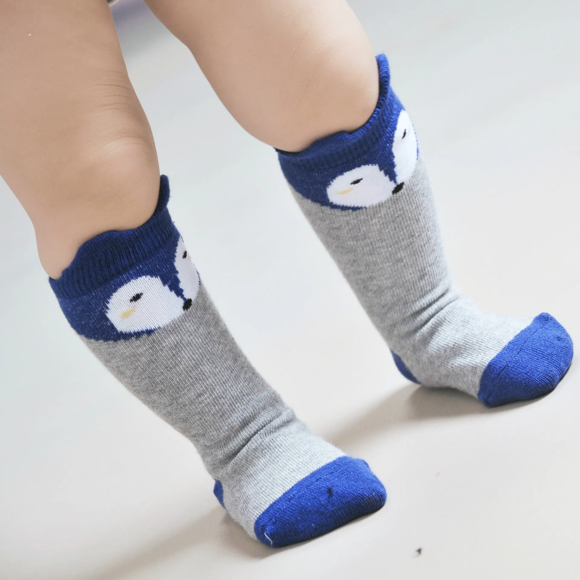 Нескользящие носки с рисунком лисицы животными для малышей хлопковые детские