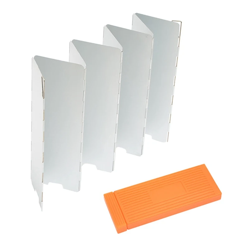 8 Plates Windshield Deflector Oxidized Folding Windscreen Guard Camping Barbecue Picnic Stove Burner Furnace Protection Windshie