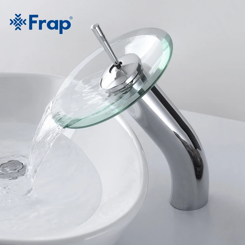 FRAP латунный круглый водопад стеклянная ванная раковина смеситель кран | Смесители для бассейна -32737576681