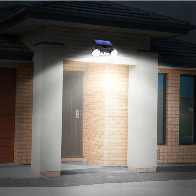 

Double Head Solar Lamp Outdoor Waterproof Garden Wall Solar Light With 30 leds Adjustable Angle Security Lighting 500lm