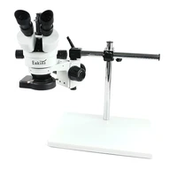 trinocular stereo microscope 3 590x continuous zoomuniversal bracketbig floor56 led light for lab pcb inspection
