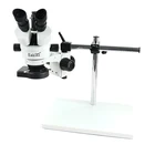 Тринокулярный стереомикроскоп 3,5  90X, непрерывный зум, универсальный кронштейн, большой пол, 56 светодиодный светильник для осмотра лабораторных печатных плат