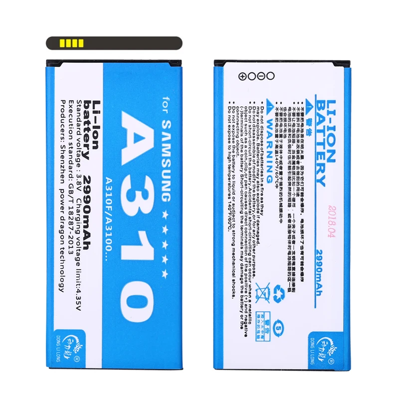 Сменный аккумулятор DLL для Samsung GALAXY A3 A3100 A310F 2990 мАч 100% оригинал 2016|battery for samsung|battery