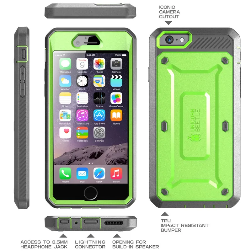 For iphone 6 6s Case SUPCASE UB Pro Full-Body Rugged Holster Clip Shockproof TPU + PC Cover with Built-in Screen Protector | Мобильные