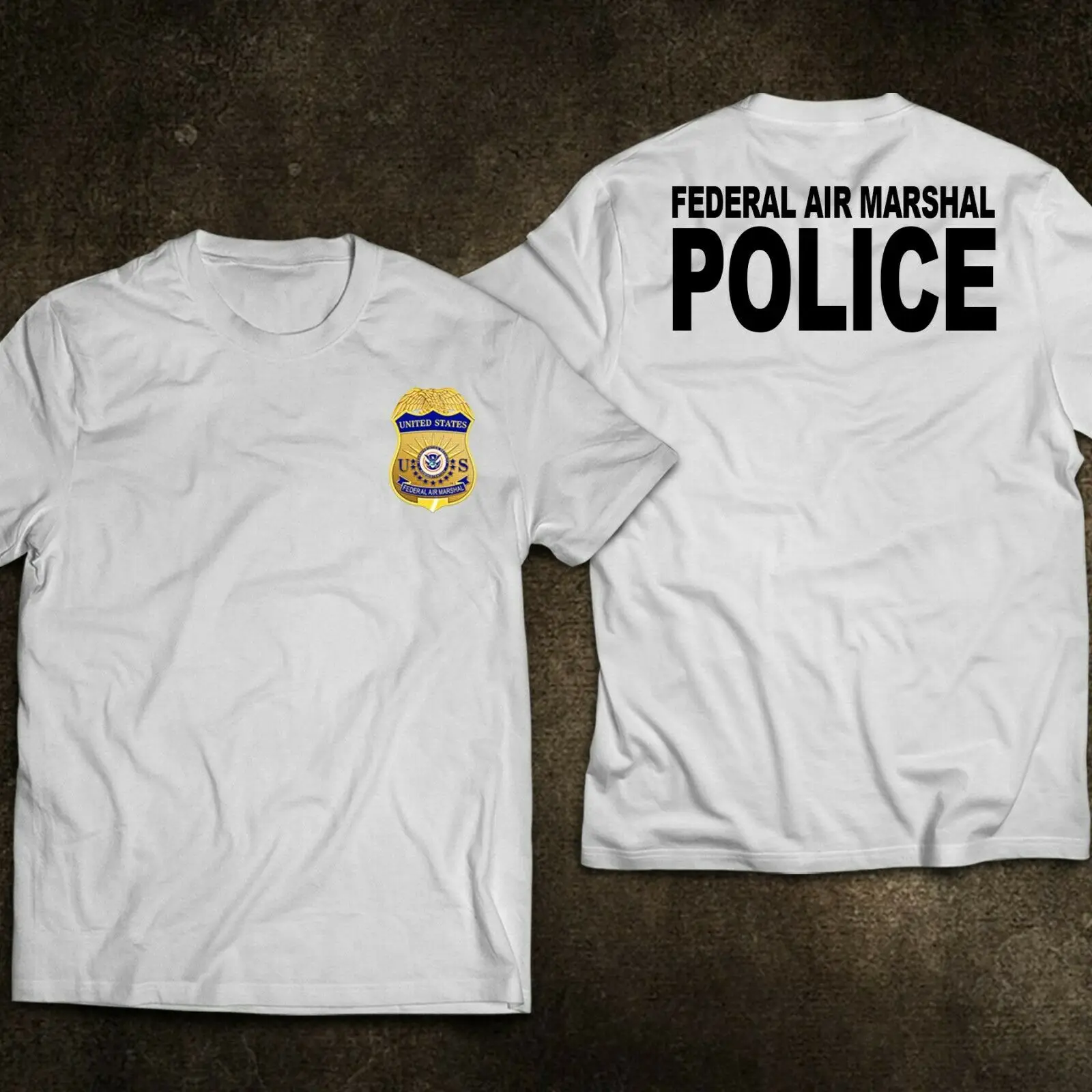 Футболка с двойными боками в стиле милитари США маршала полиции родины спецназа