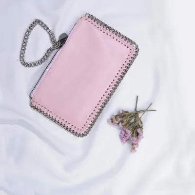light pink 12x18cm Для женщин сумка-клатч держатель для карт для телефона Сумки большие кожаные бумажники портмоне моды мешок дамы наручные сумки подарок - Цвет: light pink 12x18cm