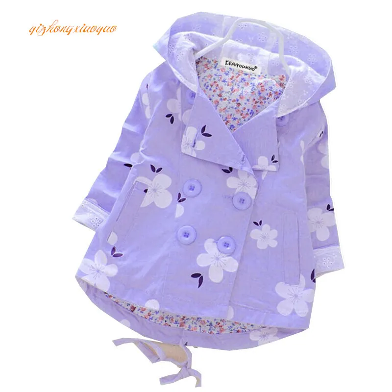 Весна осень 2017 пальто принцессы для девочек пылезащитное хлопковая модная