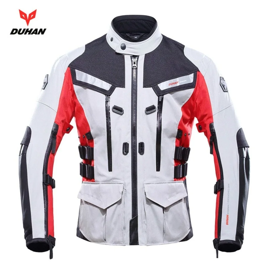 

Free shipping 1set Mens Motorcycle Motorbike Jacket Waterproof Jacket Motocross Off-Road Racing Clothing Suits with 9pcs pads
