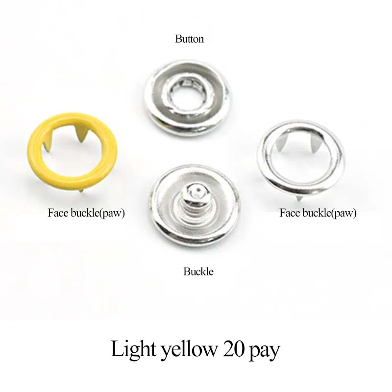 light yellow 1 комплект; детская одежда на кнопках; слюнявчик для полотенец; цветная пустотелая пятиконечная Пряжка; Медная металлическая пряжка - Цвет: light yellow