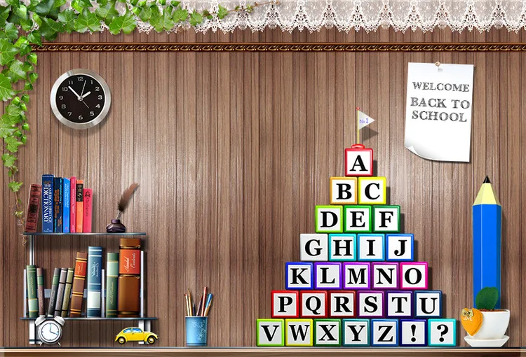 Sensfun фон для фотосъемки Снова в школу книга карандаш деревянная стена фоны