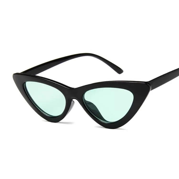 Black Green Новые Ретро Модные солнцезащитные очки женские брендовые дизайнерские винтажные кошачий глаз черные белые Солнцезащитные очки женские UV400 очки - Цвет линз: Black Green