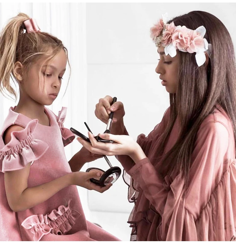 Ins Europe and the United States summer girls baby gold velvet dress children's off-the-shoulder lace sleeve princess dres | Детская