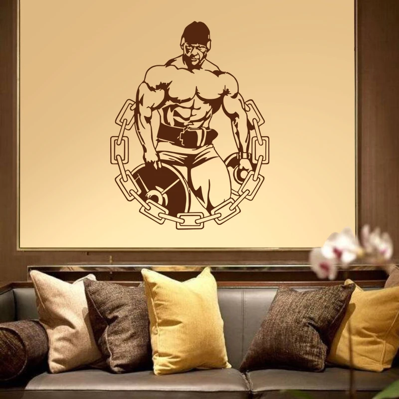 Chain Muscle Fitness Club Decal Gym Sticker Decor Posters Vinyl Decoracion Wall Decals Mural Car | Дом и сад