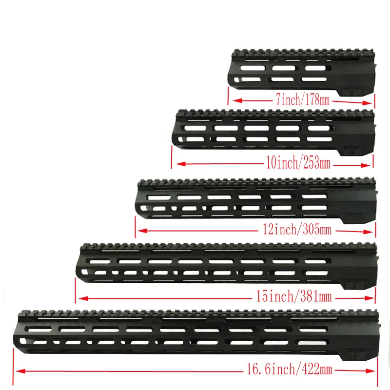 

Новая тактическая направляющая M-lok 7 ''10'' 12 ''15'' 16,6 '', направляющая Пикатинни, система крепления, Охотничьи аксессуары