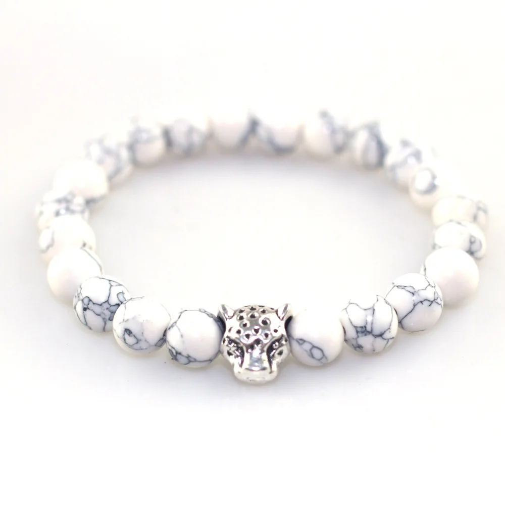 Модные бусины из белого камня золотого и серебряного цвета матовый браслет