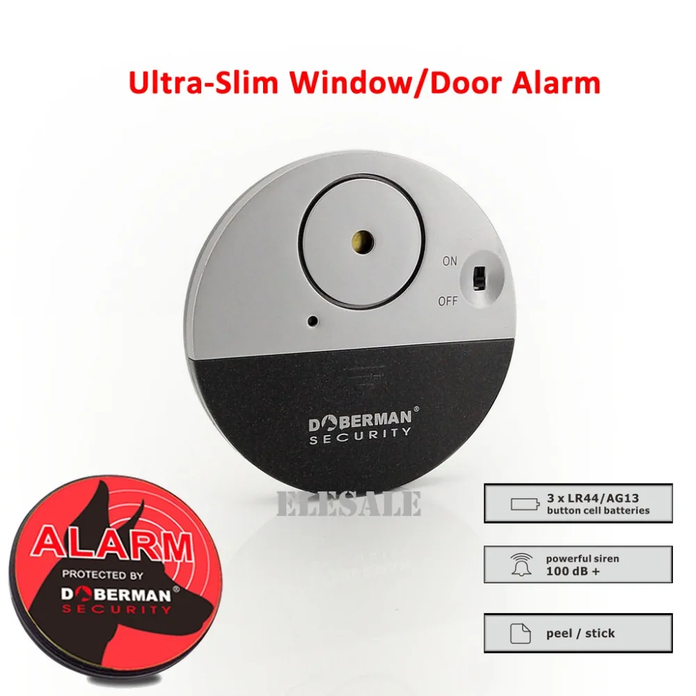 New SE-0106 Ulrta-Slim Door Window Magnetic Sensor Alarm With Warning Sticker For Home House Apartment Store Office Security
