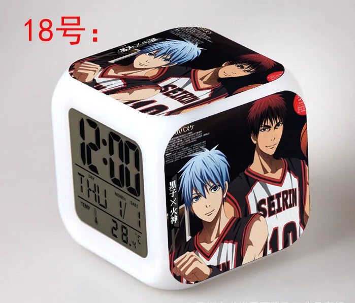 Японские Аниме куроко Нет Баскетбол LED 7 цветов вспышка цифровой будильник часы
