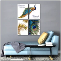 nordic decoration peacock animal wall art canvas poster and print wall painting decorative picture for living room home decor