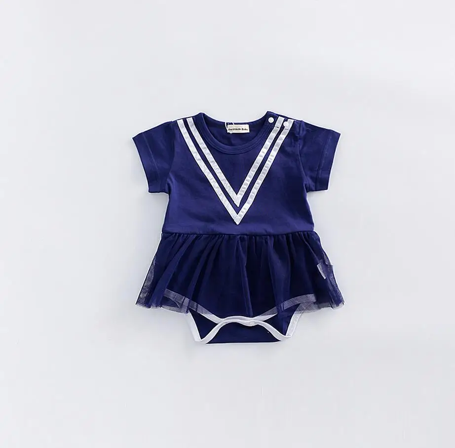 1 шт. Морской стиль кружевной комбинезон для маленьких девочек подарок на лето