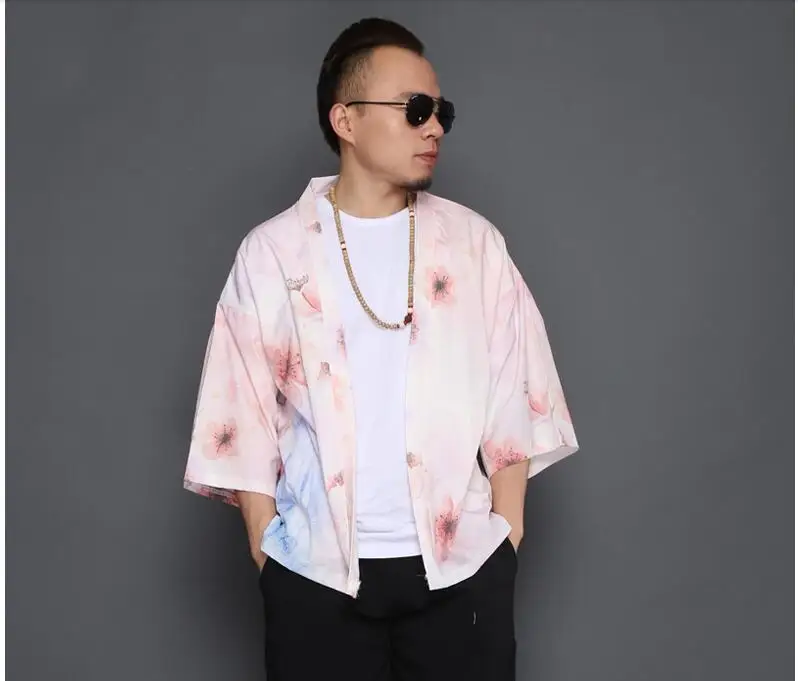 Новинка 2019 льняные куртки типа кимоно мужские этнические хлопковые с