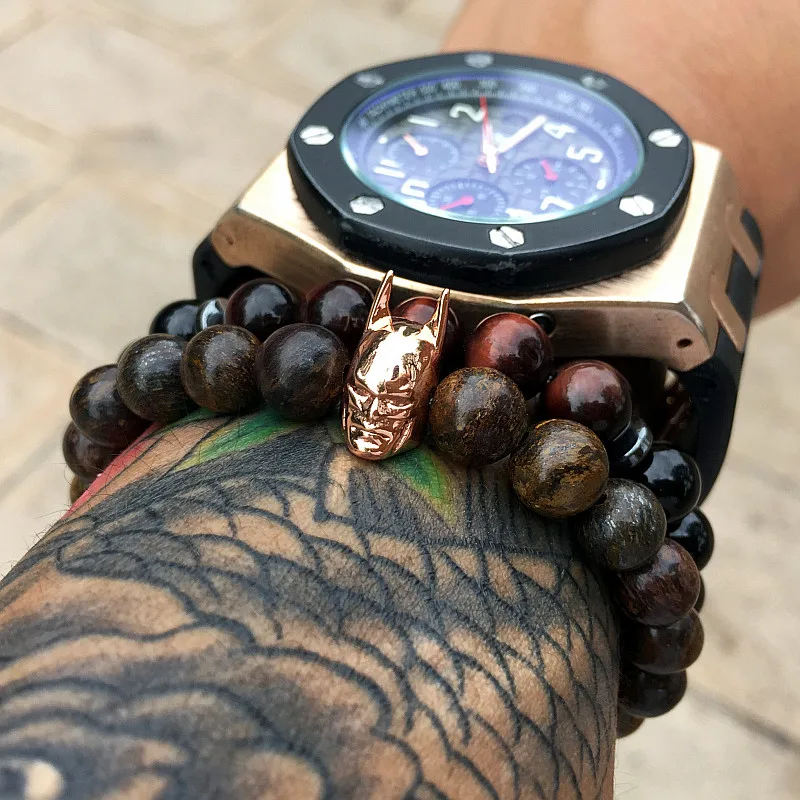 Маклрой бусины браслеты с браслет Бэтменом для мужчин и женщин Гематит Подвески