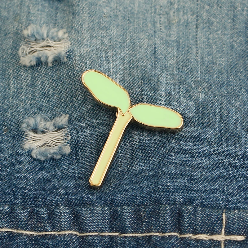 Zhijia Bean Sprouts Seedling Enamel Pins And Brooches Natural Green Tree Plant Badge For Girls | Украшения и аксессуары
