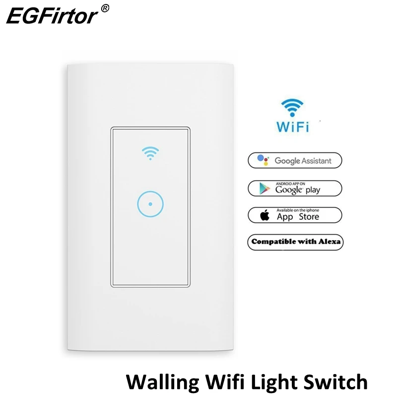 Wifi Smart Switch Walling Light US Standard Home Automation Control Сенсорный Экран с пультом дистанционного