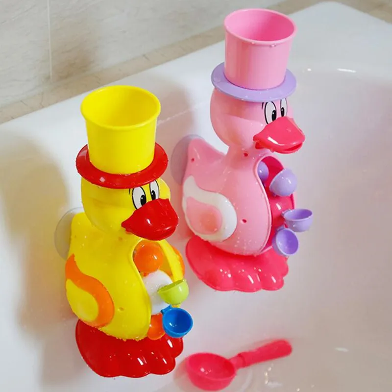 

Cute Duck Bath Shower Waterwheel Toy Baby Kids Toddler Bathing Water Spraying Tool Bathroom Bathtub Duck Wheel Dabbling Toys