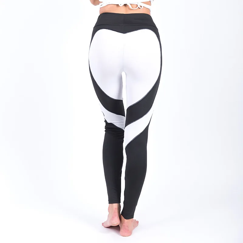 Женские леггинсы для фитнеса Godier черные белые лоскутные большого размера