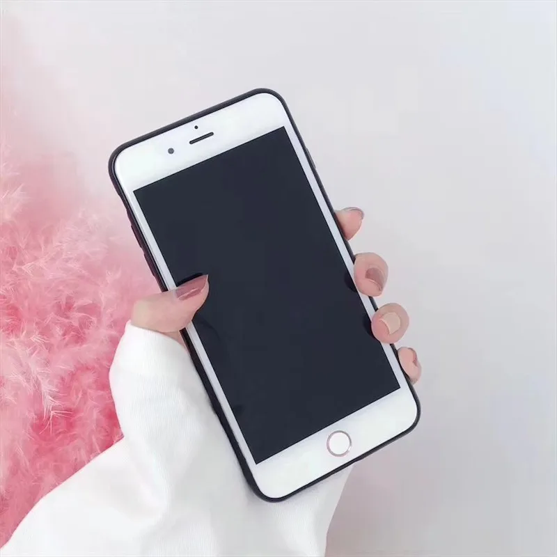 JiBan For iphone X Luxury Fashion Girl Women Mirror Tempered Glass Back Phone Cover Case Shell Apple 6s 7 8 Plus Coque Capa |