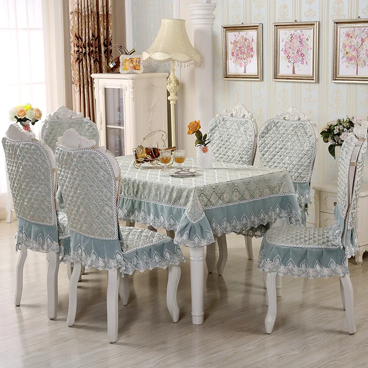 Романтический Европейского типа цветочные кружева полиэстер скатерть комплект