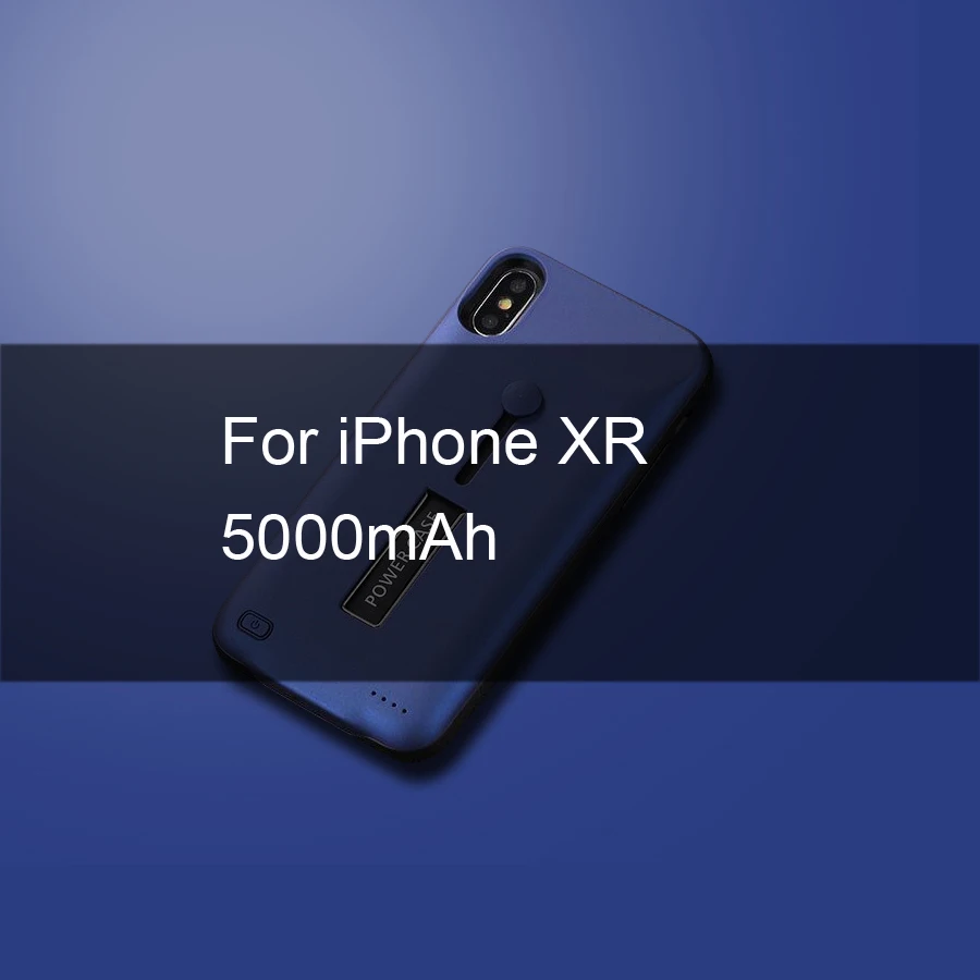 Чехол для зарядного устройства для iPhone 6, 6s, 7, 8 Plus, 3500 мАч/4000 мАч/5000 мАч, чехол для зарядного устройства для iPhone X, XR, Xs, чехол для зарядки аккумулятора - Цвет: Blue For iPhone XR