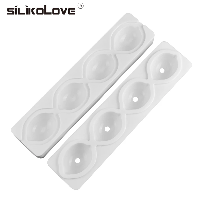 SILIKOLOVE 4 полостей лимон силиконовые формы пирожные формы для выпечки Десерт украшения торта инструменты
