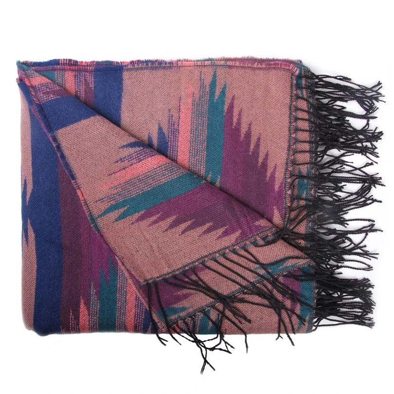 Зимнее теплое одеяло шарф женская накидка 2017 стильная Длинная кисточка