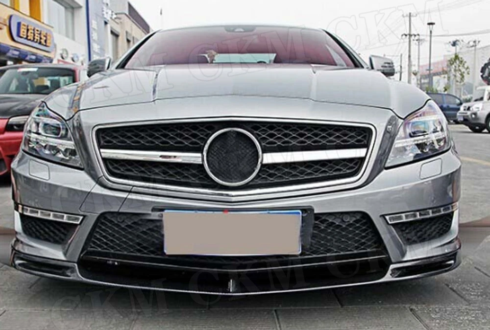 Углеродное волокно переднего бампера v-стиля для Mercedez Benz класс CLS W218 CLS300 CLS350 2012- V Стиль головы бампера подбородка лопата для снега протектор