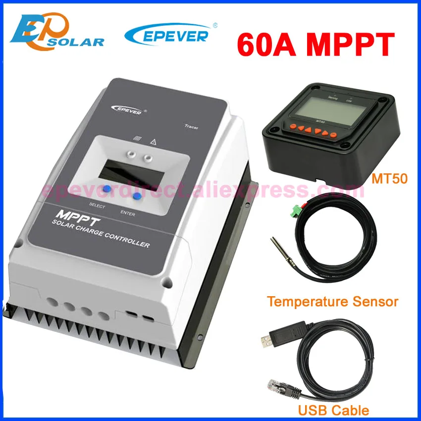 Контроллер солнечной зарядки EPEVER 60A MPPT регулятор для 12 В 24 в 36 48 постоянного тока