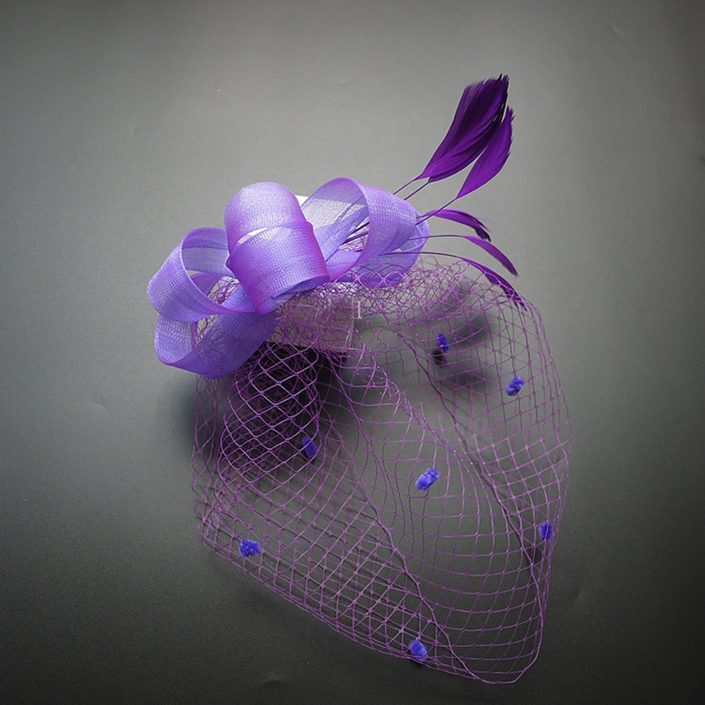 Одна шт. перо ободок для волос элегантная женская шляпа свадебная церковная головная повязка головной убор модные аксессуары для волос.