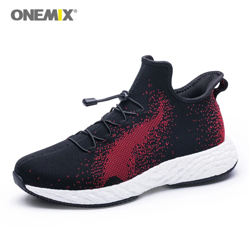 ONEMIX Energy Black Sports Men's Breathable Rebound Casual Light Mesh Outdoor Gym Cushion Running Shoes Walking Trainer Sneakers | Спорт и