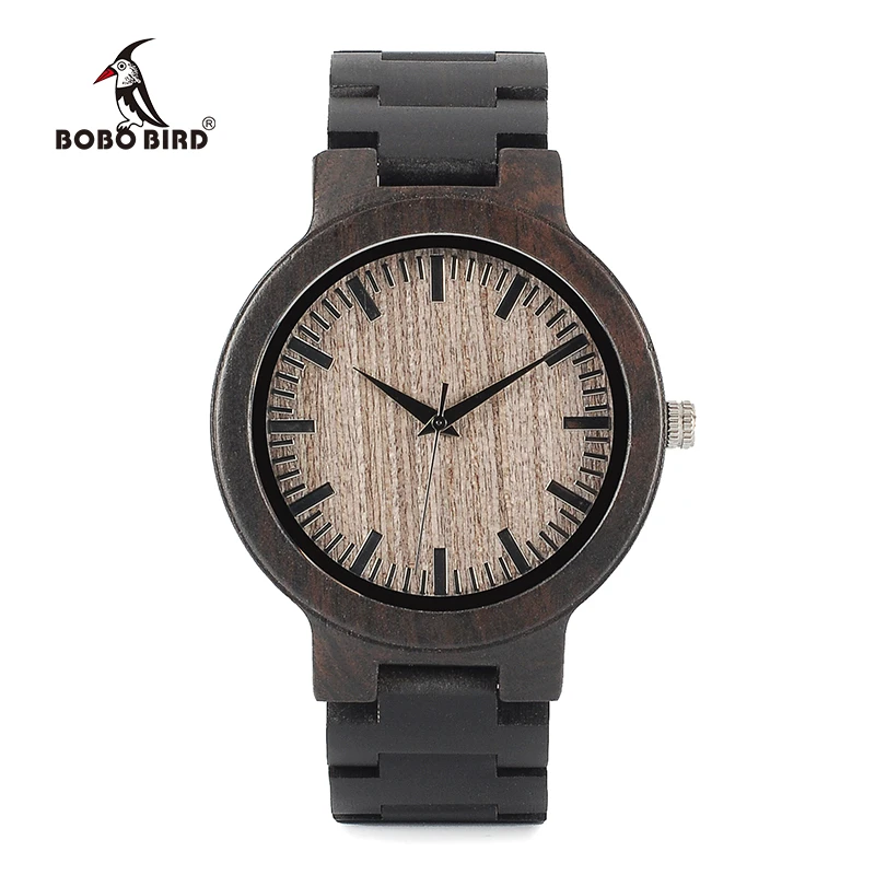BOBO BIRD WC30 мужские деревянные часы полностью из черного дерева кварцевые часы Япония 2035 Miyota Move Мужские t деревянные часы для мужчин