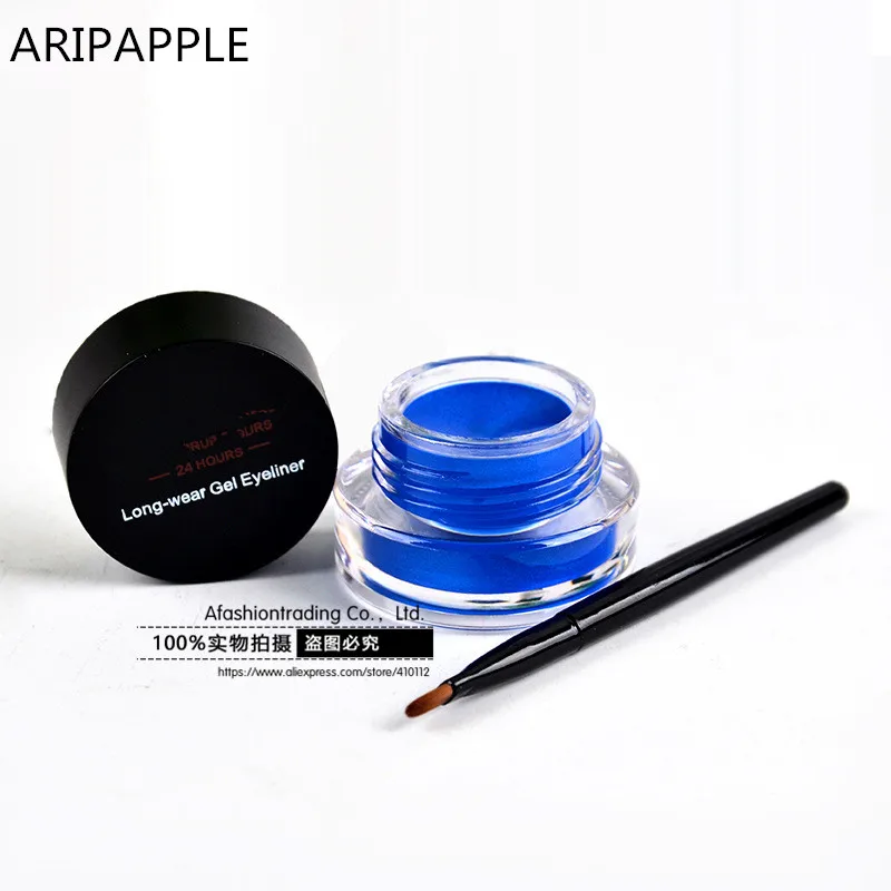 Водостойкий крем для глаз с кисточкой голубой подводка 1 набор|eyeliner waterproof|blue
