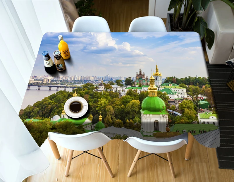3d скатерть тема кафе ресторан Обложка Ткань персональный пейзаж valance|Скатерти| |