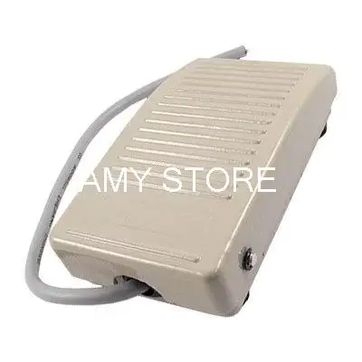 

HY-102 Non Slip Metal Momentary Pedal Foot Switch 1NO 1NC 6A w 23cm Cord