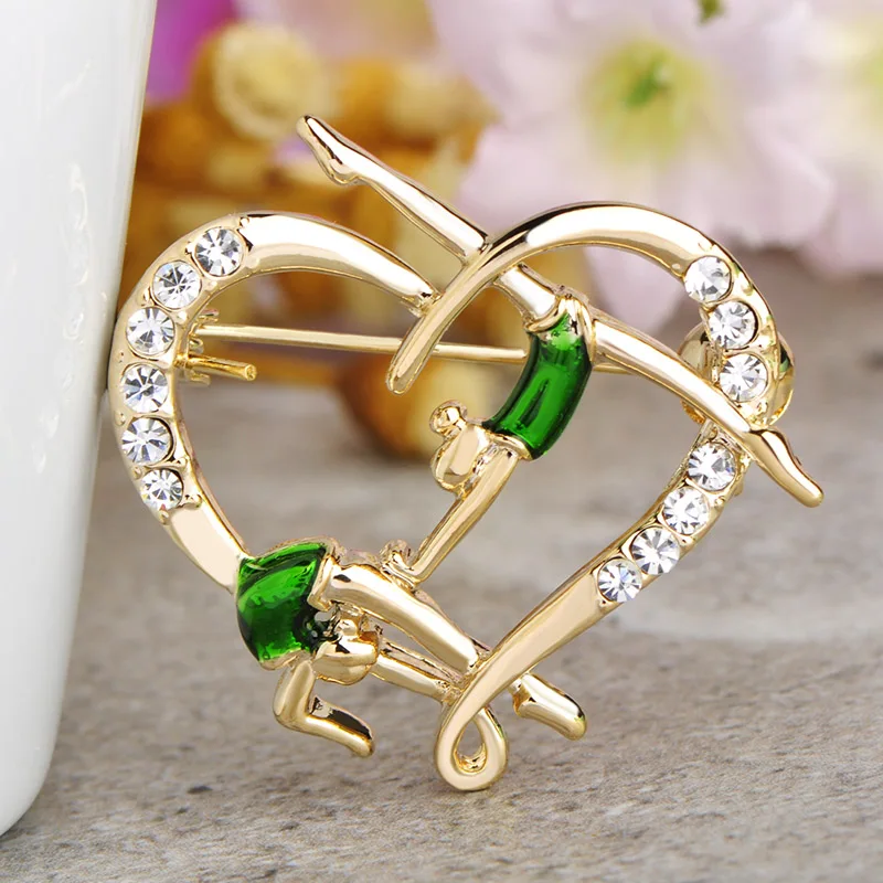 Женская эмалированная брошь в форме танцовщицы золотого цвета|brooches for women|heart