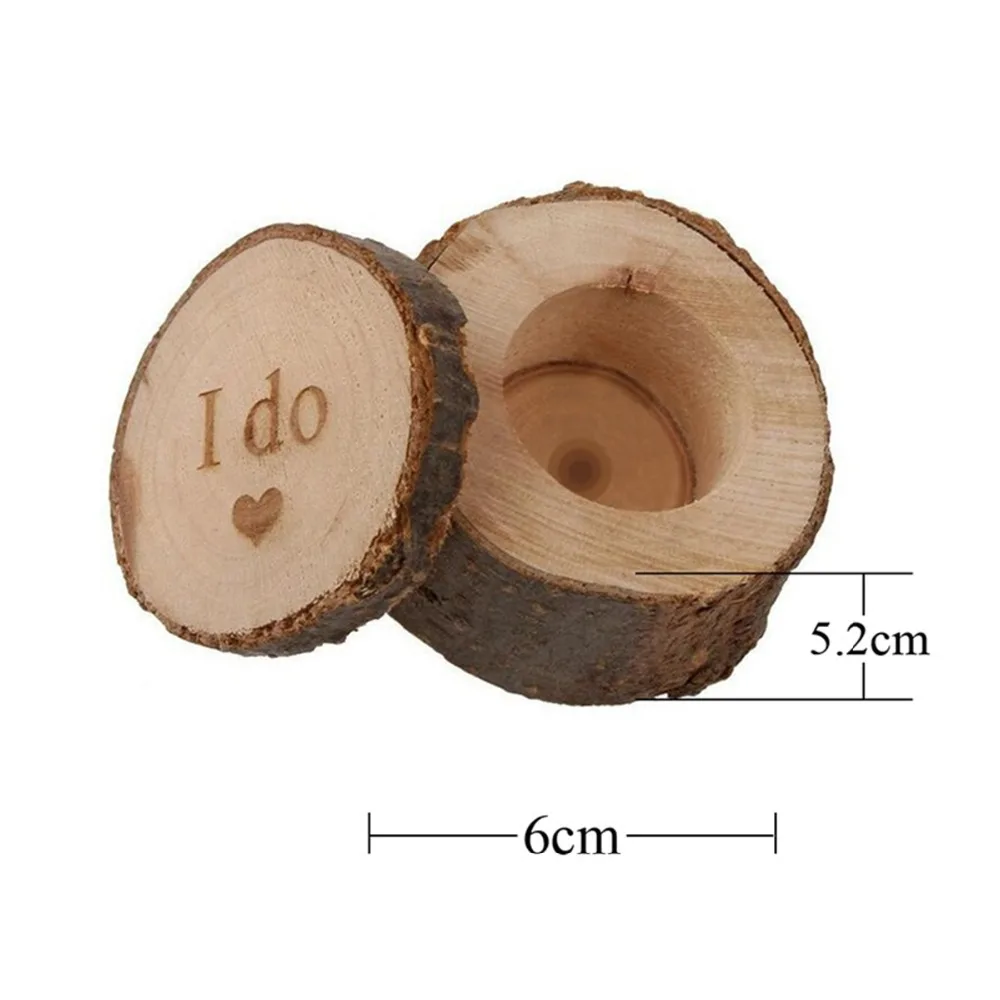 I do Love Heart Vow резное кольцо крышки держатель коробки Деревянный винтажный