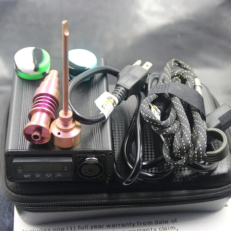 

Мини электрический окрашенный, титановый Dab ногтей Универсальный DNail комплект для 10 16 20mm тепла катушки стеклянная водопроводная труба элект...