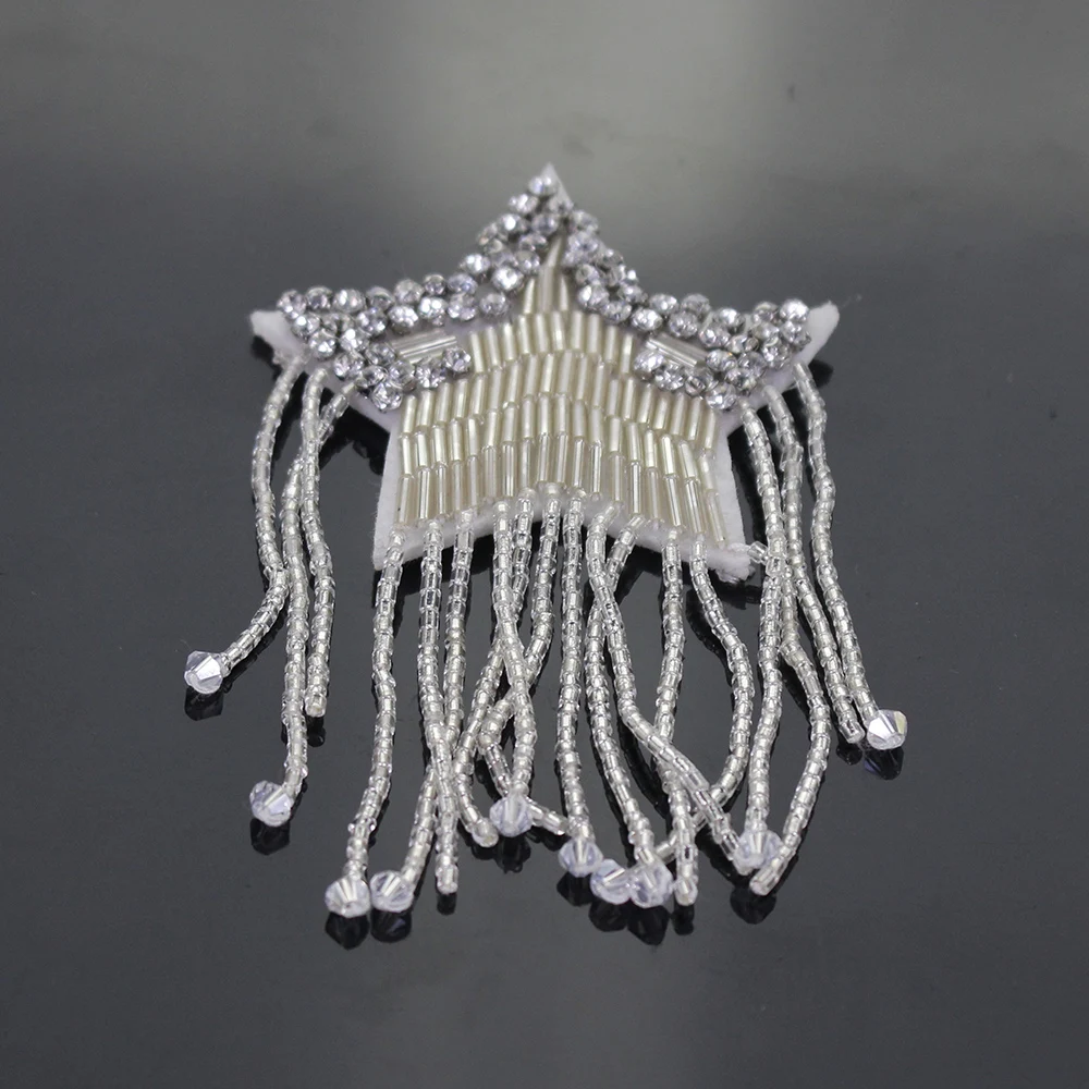 Стразы из бисера 5 Стиль звезда нашивки с кисточками для одежды пришить Одежда