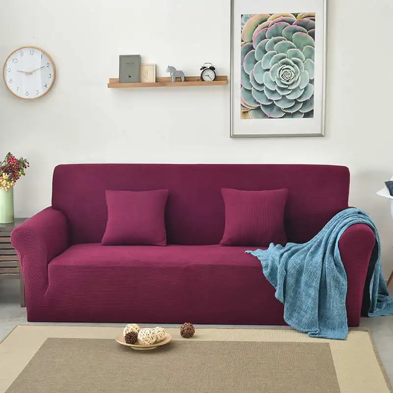 Color 4 Одноцветные флисовые Угловые Чехлы для дивана, все включено, растягивающиеся диванные подушки, съемные чехлы для дивана, чехлы для гостиной - Цвет: Color 4